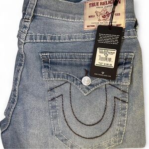 True Religion Geno Big T Flap Relaxed Slim 34x30 Light Icy Blue Pine Wash NWT